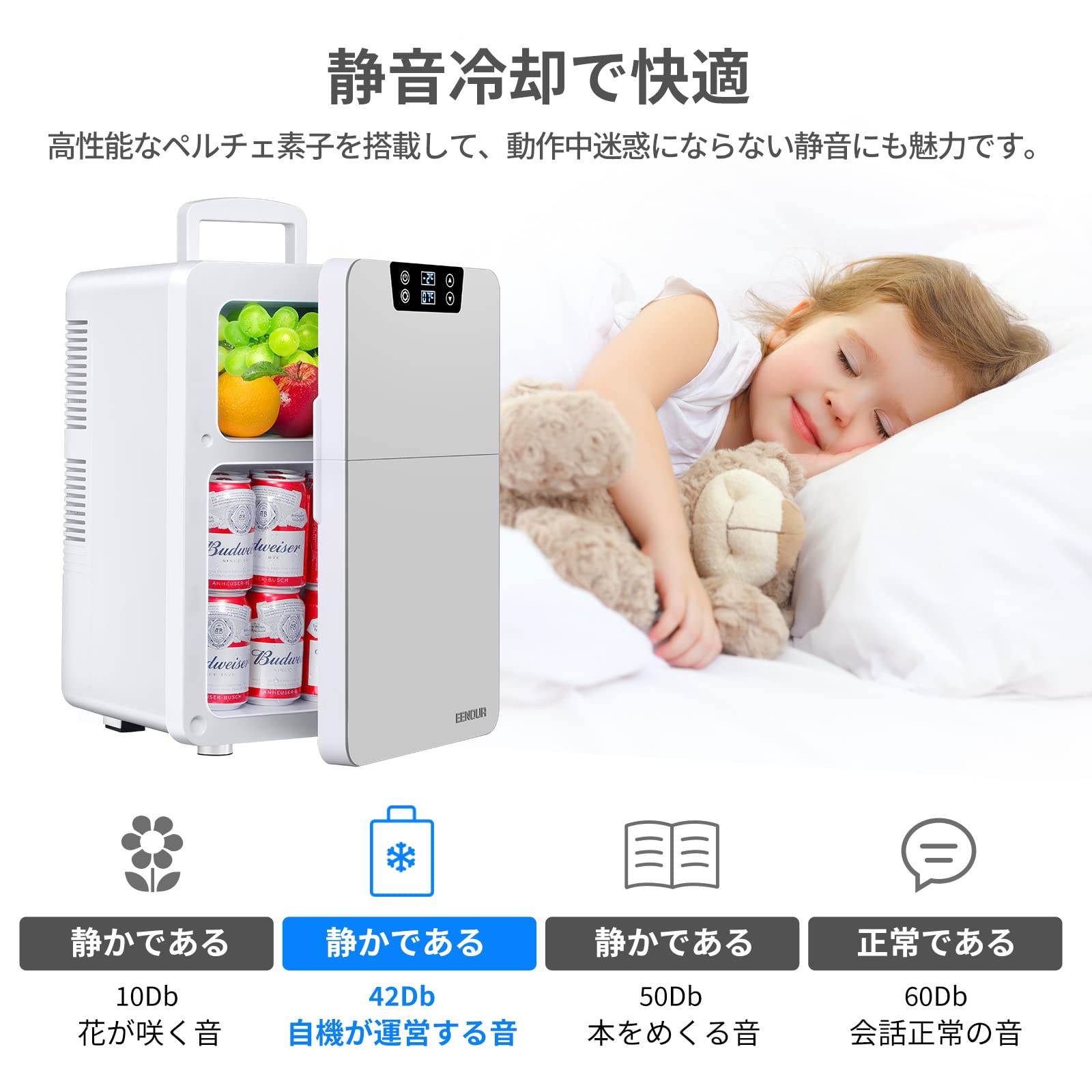 Amazon | EENOUR 冷温庫 20L ポータブル 小型 2ドア 同時保温
